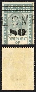 Ceylon BFT100  80c (Type T95) on 2R50 Telegraph Cat 10  pounds