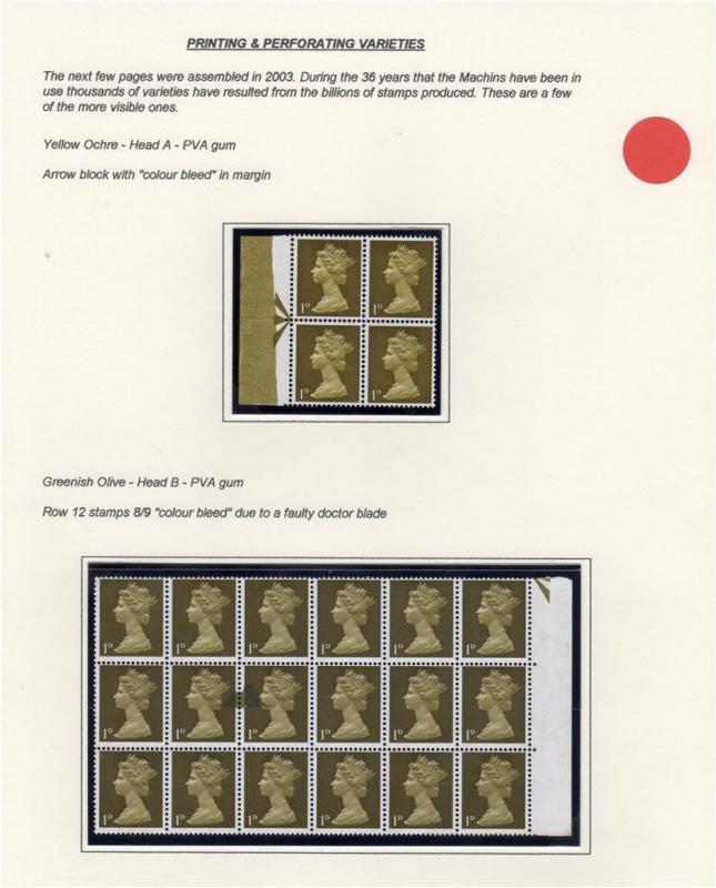 1d MACHIN - 2x UNMOUNTED MINT PRINTING ERRORS