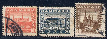 Denmark Scott # 156 - 158, used