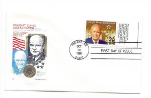 2513 Dwight D Eisenhower Farnam, HF,  tab 'This stamp ...' single, FDC