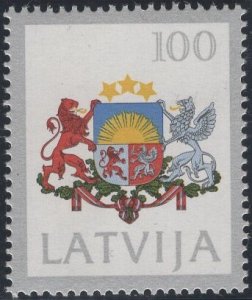 Latvia 1991 MNH Sc 306 100k Coat of Arms