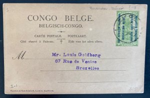 1920  German East Africa Stationery Postcard Cover to Bruxelles Belgium