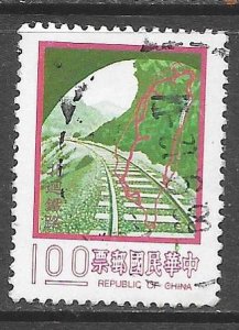 China (ROC) 2009: $1 Taiwan North Link RR, map, used, F-VF