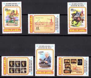 Nicaragua 1980 Mi#2160/2165 MOSCOW OLIMPIC GAMES/ROWLAND HILL Set (6) MNH