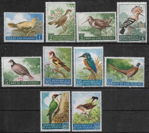 1960 San Marino   Birds  SC# 446+455   Mint