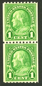 U.S. #604 MINT PAIR OG NH