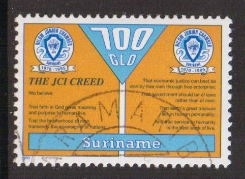 Surinam  #1019  cancelled  1995  Nilom Junior Chamber