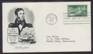 US Commodore Perry 1953 Artmaster Typed FDC BIN