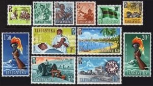 Tanganyika 45-56, MNH. Mi 98-109. Independence, 1961. Corn, Lions, Diamond, Flag