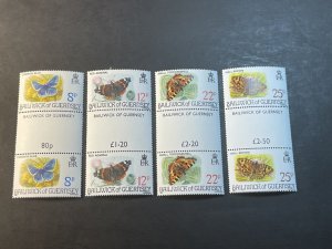 GUERNSEY # 218-221-MINT NEVER/HINGED--COMPLETE SET OF GUTTER PAIRS--1981