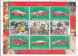 Rep. De Guinee Guinea 1998 ENZO FERRARI CARS 10x MNH Sheets of 9 [D377]