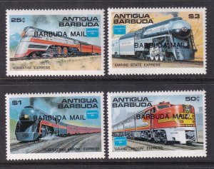 Barbuda 804-807 Trains MNH VF