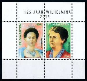 [SM275] St. Martin Maarten 2015 125th Anniversary Queen Wilhelmine  MNH