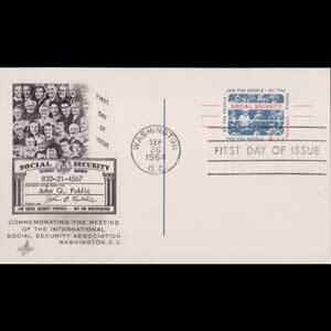 U.S.A. 1964 - Pre-stamped card-Social Security