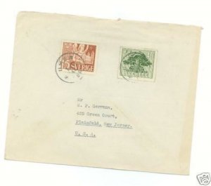 1947 Sweden cover to USA # 372 & # 367