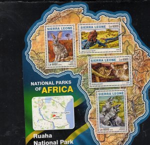 Sierra Leone MNH S/S 3775 Ruaha National Park Animals 4 Stamps