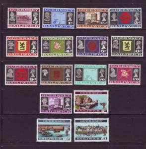 Guernsey Sc 8-23 1969 1st long stamp set mint NH