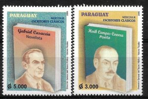 PARAGUAY 2005 WRITERS LITERATURE POET NOVELIST SET OF 2 VALUES MINT NH