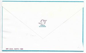 ECUADOR 1990 TOURISM CORPORATION 25 YEARS FAUNA PEOPLE BUILDINGS FDC COVER