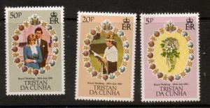 TRISTAN DA CUNHA SG308/10 1981 ROYAL WEDDING MNH