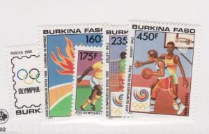 1988 Burkina Faso - Sc #836-39 Seoul Summer Olympic Games set. Cv $12.65