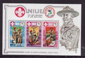 Niue-Sc#375-unused NH Scout sheet-75th Anniversary-