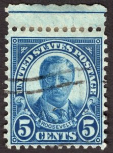 1927, US 5c, Roosevelt, Used, Sc 637