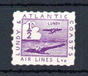 LUNDY: 1/2d LACAL MOUNTED MINT