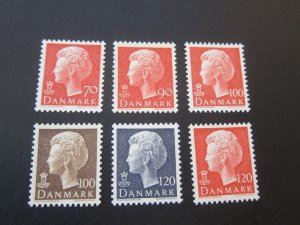 Denmark 1974 Sc 534,39,43,44,46-7 MNH