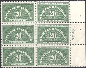 QE3b Mint,OG,NH... Plate Block of 6... PSE Cert... SCV $60.00