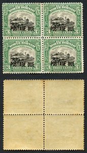 North Borneo SGD67 3c Perf 12.5 U/M Block (toned on reverse) Cat 48 pounds