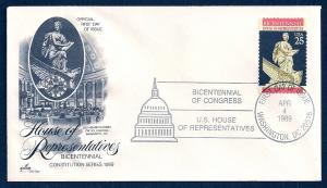 UNITED STATES FDC 25¢ House of Representatives 1989 ArtCraft