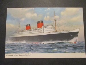1953 Hastings Sussex England Indiana USA Cunard RMS Queen Elizabeth Ship Cover