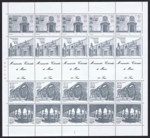 Mexico Colonial Architecture Sheet of 5 strips Scott CV$75- 1982 MNH