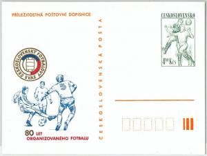 59637 -  CZECHOSLOVAKIA - POSTAL HISTORY: POSTAL  STATIONERY CARD  -  FOOTBALL