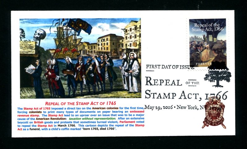 Sc. 5064 Repeal of the Stamp Act FDC - Thrifty Photo Cachets 4