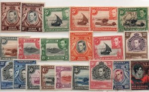 Kenya, Uganda & Tangayika 66,66a MH,67-9 MH, 70 U, 71-82 MN,83-5Used Set