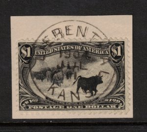 USA #292 Extra Fine Used On Piece With Ideal July 11 1904 **With Certificate** 