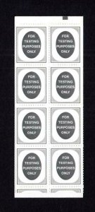 50p DUMMY TESTING BOOKLET CONTAINING 8 TESTING LABELS (BLACK COVER, 52mm SPACE) 