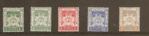 MALAYA - KELANTAN 1911 WATERMARK MULTIPLE CROWN CA VALUES TO 50c MINT HINGED