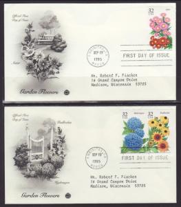 US 2993-2997 Flowers S/3 PCS Typed FDC