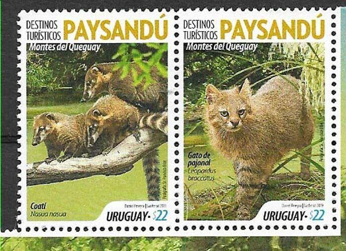 URUGUAY 2019 FAUNA,WILD ANIMALS ,PAYSANDU TOURISTIC REGION,PAIR, MNH 