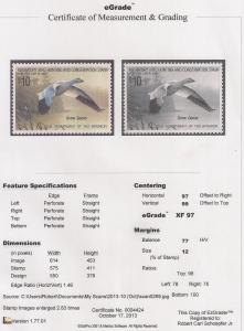 RW 55 $10.00 Snow Goose  mint OG NH EGRADED XF-SUPERB 97 XXF