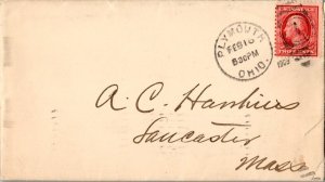 United States Ohio Plymouth 1909 numeral duplex  Small opening tears at botto...