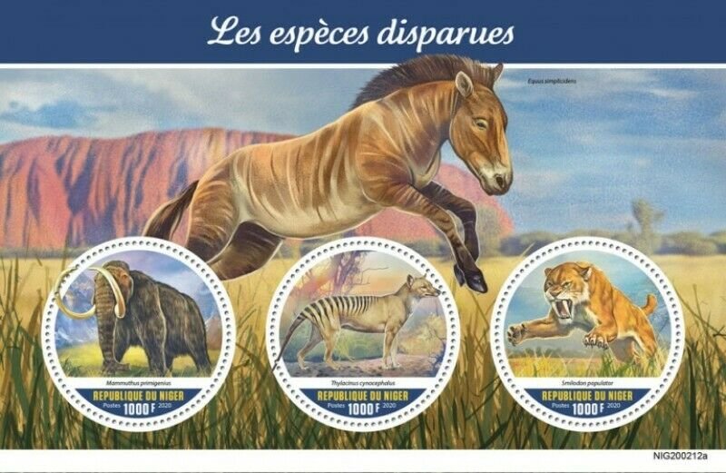 Niger - 2020 Extinct Species - 3 Stamp Sheet - NIG200212a