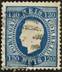 PORTUGAL  120r Blue  12½ Fine Used  #46, CE 44 (Cat $60 +)