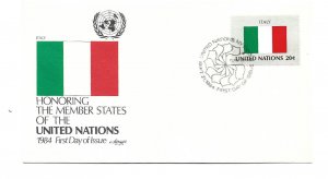 United Nations #428 Flag Series 1984, Italy, Artmaster, FDC