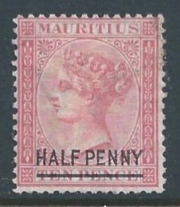 Mauritius #47 Mint No Gum 10p Queen Victoria Surcharged Half Penny