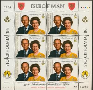 Isle of Man 316-7 sheets MNH Queen Elizabeth  Birthday