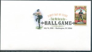 4341 US 42c Take Me Out to the Ball Game SA, FDC colored postmark